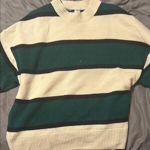 Striped Green and Cream Sweater
